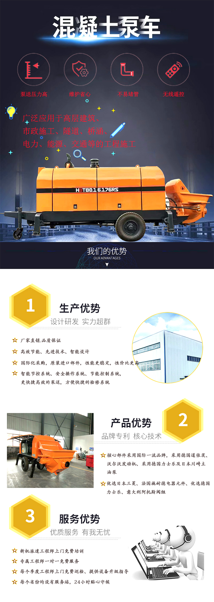 柴油拖泵、電機拖泵、拖泵、強制式拖泵、隧道拖泵、細石混凝土泵、砂漿泵、碎石泵、地泵